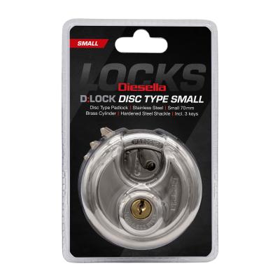 Stainless Steel padlock 70 mm with steel shackle Disc Type